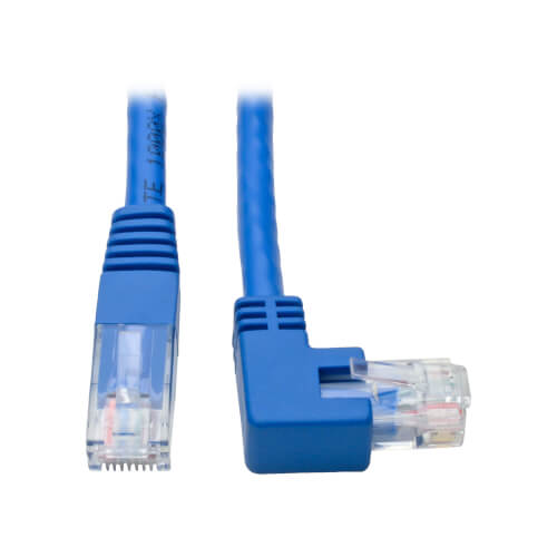 Eaton N204-001-BL-RA Right-Angle Cat6 Gigabit Molded UTP Ethernet Cable RJ45
