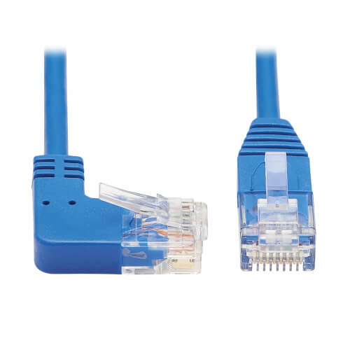 Eaton N204-S01-BL-RA Right-Angle Cat6 Gigabit Molded Slim UTP Ethernet Cable