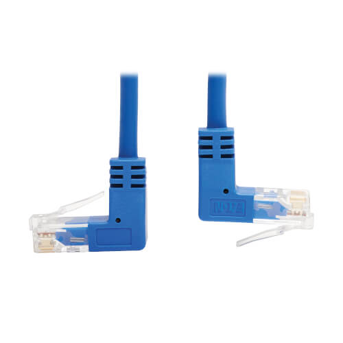 Eaton N204-S15-BL-LA Left-Angle Cat6 Gigabit Molded Slim UTP Ethernet Cable RJ45