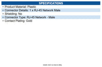 Eaton N230-100-STR Cat6 RJ45 Modular Plug for Round Stranded UTP Conductor