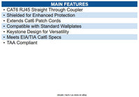 Eaton N235-001-SH CAT6 RJ45 Straight Through Modular Shielded In-line Snap-in
