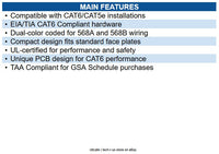 Eaton N238-001-WH CAT6/CAT5e 110 Style Punch Down Keystone Jack, White