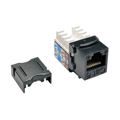 Eaton N238-010-BK CAT6/CAT5e 110 Style Punch Down Keystone Jack, 10-Pack, Black
