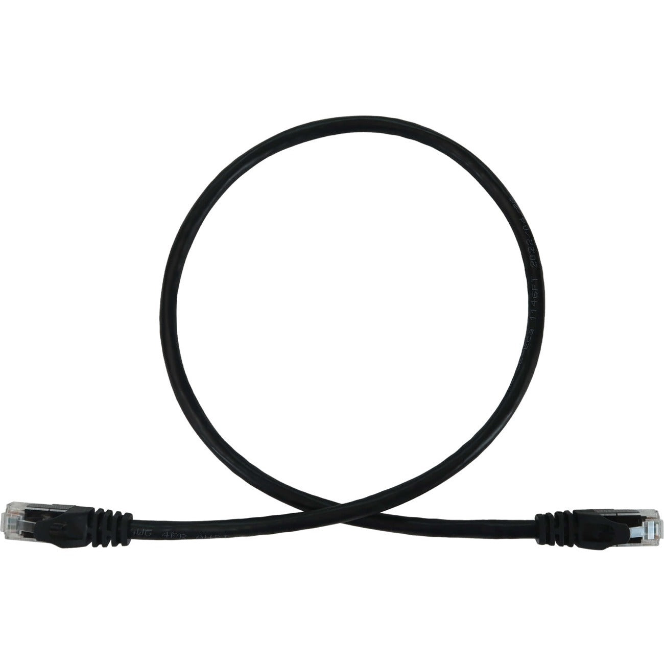 Eaton N261-002-BK Cat6a 10G Snagless Molded UTP Ethernet Cable (RJ45 M/M), PoE
