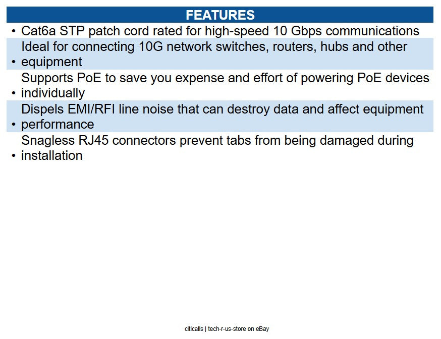 Eaton N262-002-BK Cat6a 10G Snagless Shielded STP Ethernet Cable (RJ45 M/M), PoE