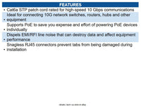 Eaton N262-002-BK Cat6a 10G Snagless Shielded STP Ethernet Cable (RJ45 M/M), PoE