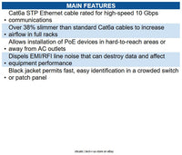 Eaton N262-S06-BK Cat6a 10G Snagless Shielded Slim STP Ethernet Cable (RJ45 M/M)