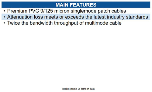 Eaton N366-01M Duplex Singlemode 9/125 Fiber Patch Cable (LC/SC), 1M (3 ft.)