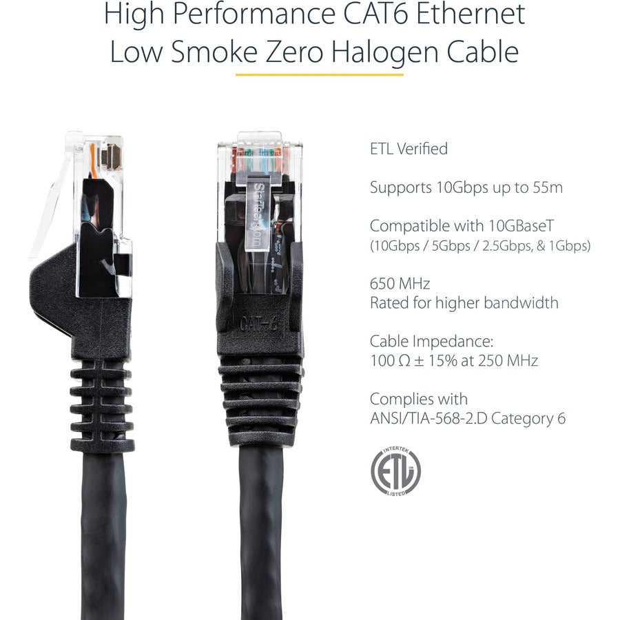 StarTech N6LPATCH10BK 3m(10ft) CAT6 Ethernet Cable - Black