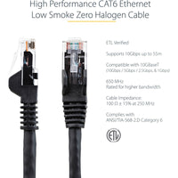 StarTech N6LPATCH6BK 6ft (1.8m) CAT6 Ethernet Cable - Patch Cable - Black