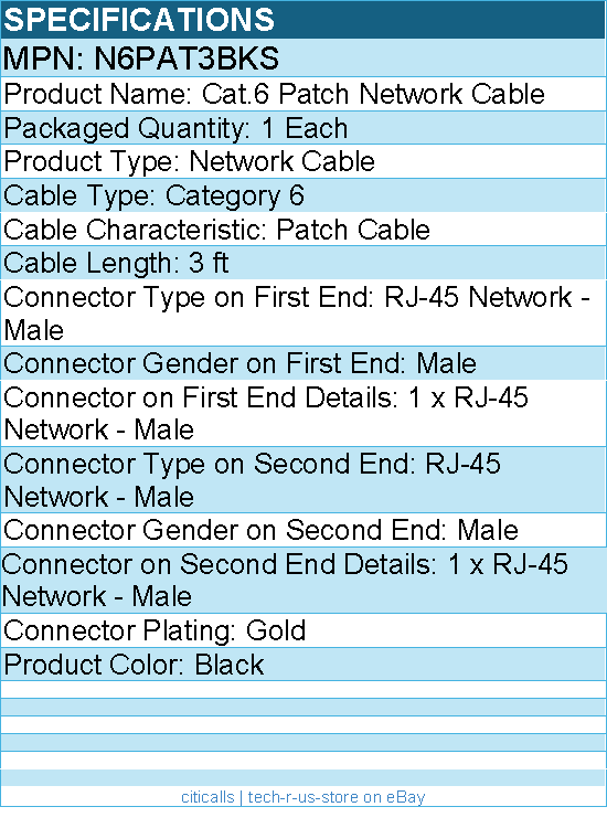 StarTech N6PAT3BKS 3ft CAT6 Cable - Slim CAT6 Patch Cord - Black