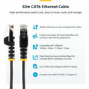 StarTech N6PAT3BKS 3ft CAT6 Cable - Slim CAT6 Patch Cord - Black
