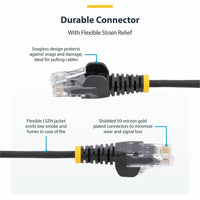 StarTech N6PAT3BKS 3ft CAT6 Cable - Slim CAT6 Patch Cord - Black