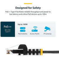 StarTech N6PAT3BKS 3ft CAT6 Cable - Slim CAT6 Patch Cord - Black