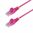 StarTech N6PAT3PKS 3ft Pink Slim CAT6 Ethernet Cable, Slim Snagless RJ45