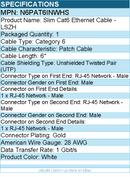StarTech N6PAT6INWHS 6in White Slim CAT6 Ethernet Cable, Slim Snagless RJ45, UTP