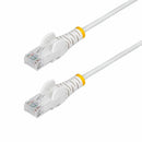 StarTech N6PAT6INWHS 6in White Slim CAT6 Ethernet Cable, Slim Snagless RJ45, UTP