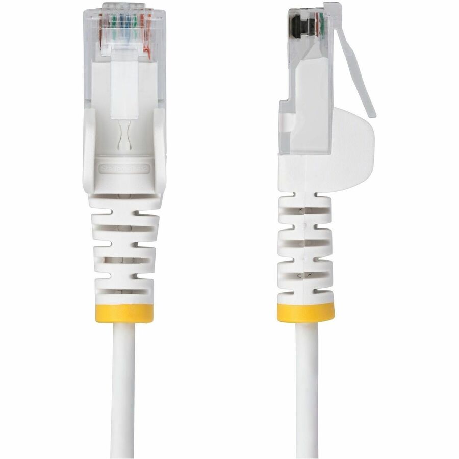 StarTech N6PAT6INWHS 6in White Slim CAT6 Ethernet Cable, Slim Snagless RJ45, UTP
