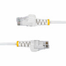 StarTech N6PAT6INWHS 6in White Slim CAT6 Ethernet Cable, Slim Snagless RJ45, UTP