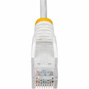 StarTech N6PAT6INWHS 6in White Slim CAT6 Ethernet Cable, Slim Snagless RJ45, UTP