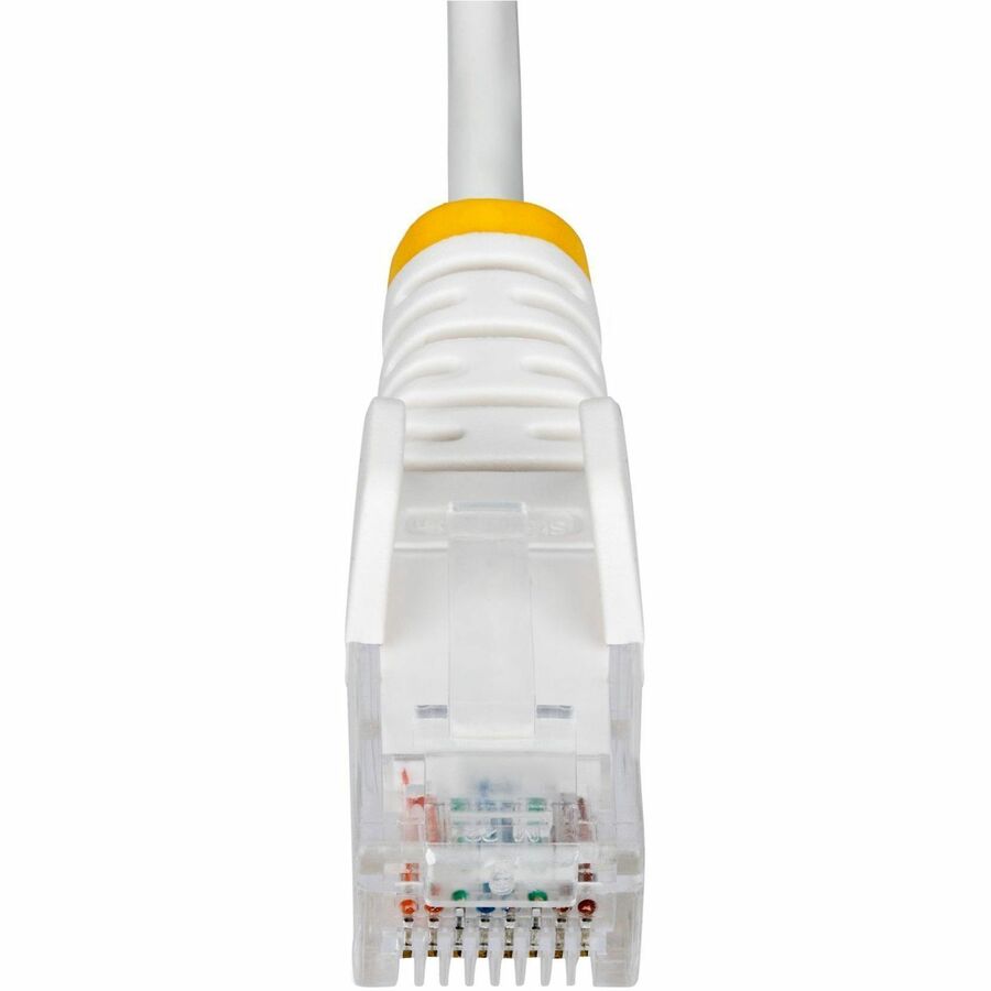 StarTech N6PAT6INWHS 6in White Slim CAT6 Ethernet Cable, Slim Snagless RJ45, UTP