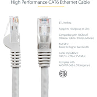 StarTech N6PATCH10GR 10ft CAT6 Ethernet Cable - Gray Snagless Gigabit