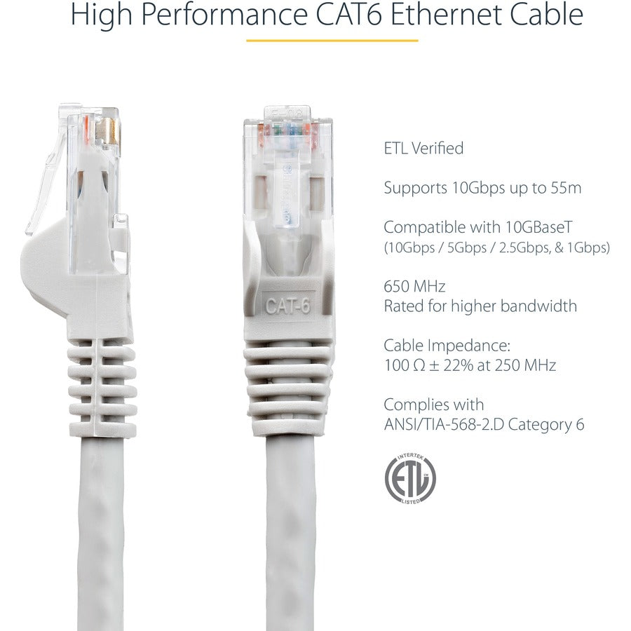 StarTech N6PATCH10GR 10ft CAT6 Ethernet Cable - Gray Snagless Gigabit