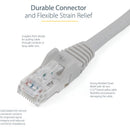 StarTech N6PATCH10GR 10ft CAT6 Ethernet Cable - Gray Snagless Gigabit