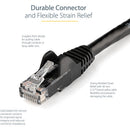 StarTech N6PATCH1BK 1ft CAT6 Ethernet Cable - Black Snagless Gigabit