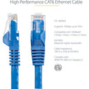 StarTech N6PATCH2BL 2ft CAT6 Ethernet Cable - Blue Snagless Gigabit