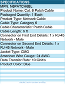 StarTech N6PATCH6BL 6ft CAT6 Ethernet Cable - Blue Snagless Gigabit