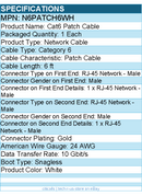 StarTech N6PATCH6WH 6ft CAT6 Ethernet Cable - White Snagless Gigabit