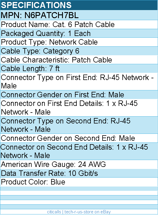 StarTech N6PATCH7BL 7ft CAT6 Ethernet Cable - Blue Snagless Gigabit