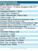 StarTech N6PATCH7WH 7ft CAT6 Ethernet Cable - White Snagless Gigabit