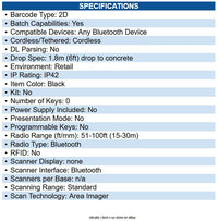 Sewoo NBS-FR85 Ring Scanner USB-C + Bluetooth Class 4.2, 500mAh DC5V