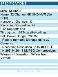 Vivotek ND9542P 32-CH H.265 Embedded PoE Network Video Recorder