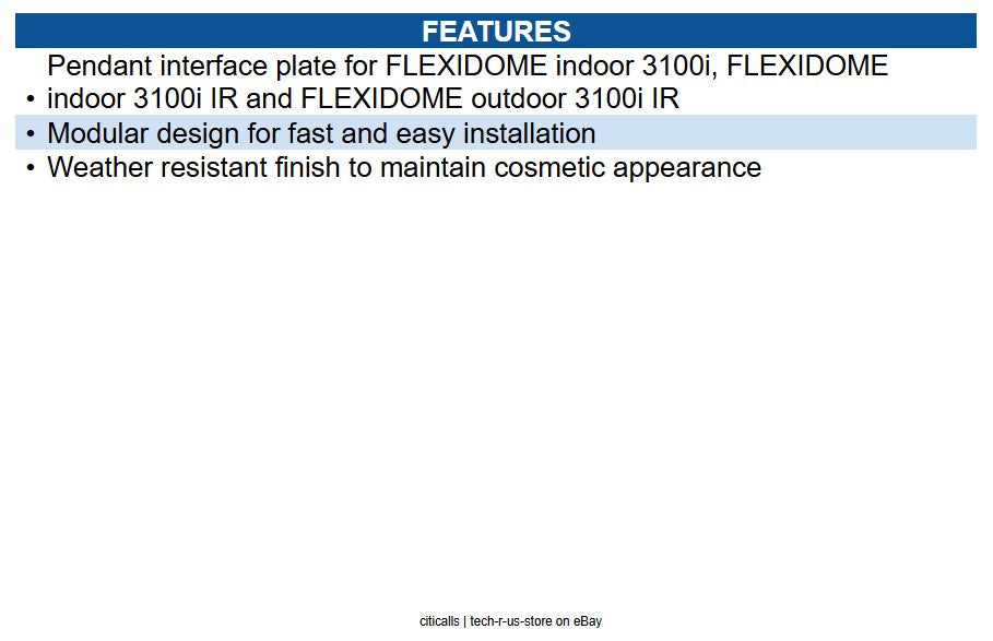 IQSIGHT NDA-3083-PIP Pendant Interface Plate FD 3100i