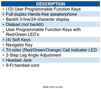 NEC NEC-BE117451 SL2100 Digital 12-Button Telephone (BK)