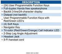 NEC NEC-BE117452 SL2100 Digital 24-Button Telephone (BK)