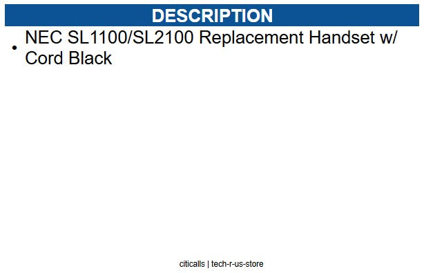 NEC NEC-Q24-FR000000128787 Replacement Handset with Cord Black