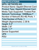 Eaton NETWORK-M3 Gigabit Ethernet Card - 1 Port - Twisted Pair - 1000Base-T