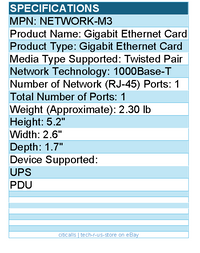 Eaton NETWORK-M3 Gigabit Ethernet Card - 1 Port - Twisted Pair - 1000Base-T