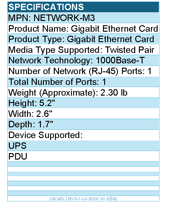 Eaton NETWORK-M3 Gigabit Ethernet Card - 1 Port - Twisted Pair - 1000Base-T