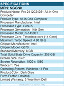 Dell NGGNK Pro 24 QC24251 All-in-One Computer - Intel Core i5 14th Gen