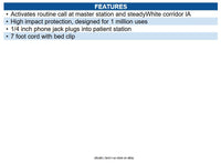 Aiphone NHR-8C Bedside Call Cord 7 Feet, UL 1069, REPL. NHR-8B