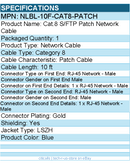 StarTech NLBL-10F-CAT8-PATCH 10ft Blue CAT8 Ethernet Cable, Snagless RJ45