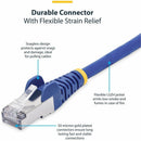 StarTech NLBL-3F-CAT8-PATCH 3ft Blue CAT8 Ethernet Cable, Snagless RJ45