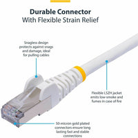StarTech NLWH25FCAT8PATCH 25ft White CAT8 Ethernet Cable, Snagless RJ45