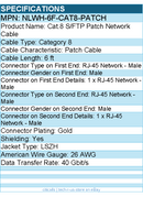 StarTech NLWH-6F-CAT8-PATCH 6ft White CAT8 Ethernet Cable, Snagless RJ45