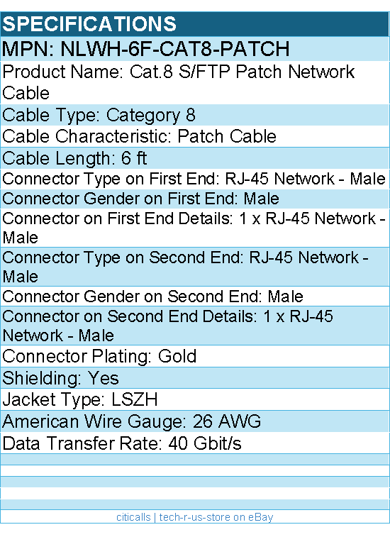 StarTech NLWH-6F-CAT8-PATCH 6ft White CAT8 Ethernet Cable, Snagless RJ45